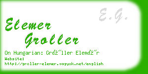 elemer groller business card